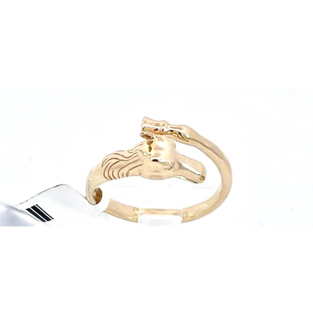 14k Yellow Gold Horse Ring Doves by Doron Paloma Size 6.75 For Sale In Los Angeles - Image 6 of 10