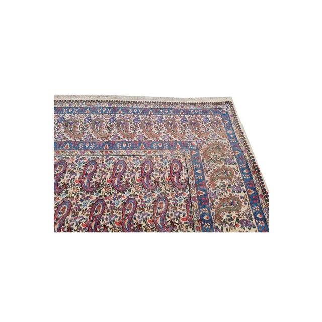 Textile Authentic Hand Knotted Antique Tribal Qirmoun Wool Area Rug 12.4 X 9.9 Ft For Sale - Image 7 of 9