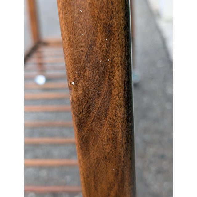 Mid Century Modern Wood Bar Cart Rolling Serving Trolley For Sale - Image 12 of 14