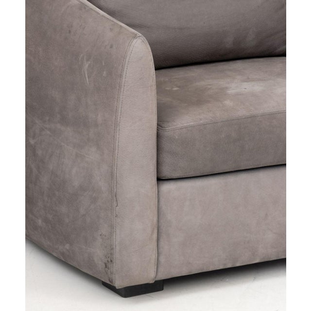 Modern Style Gray Suede Tub Chairs, Pair For Sale - Image 4 of 6