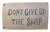 2020s Oho Chic Nautical Beach House Themed "Dont Give Up the Ship" Tan and Blue Textile Flag For Sale - Image 5 of 5