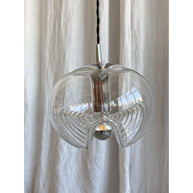 Mid-Century Modern Space Age Glass Futura Biomorphic Pendant by Koch & Lowy for Peill & Putzler, Germany, 1970s For Sale - Image 3 of 15
