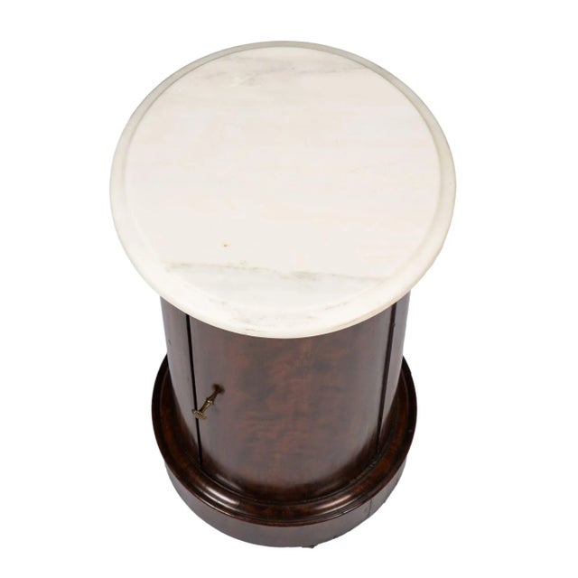 Brown English Pillar Commode With Marble Top, 1820 For Sale - Image 8 of 10