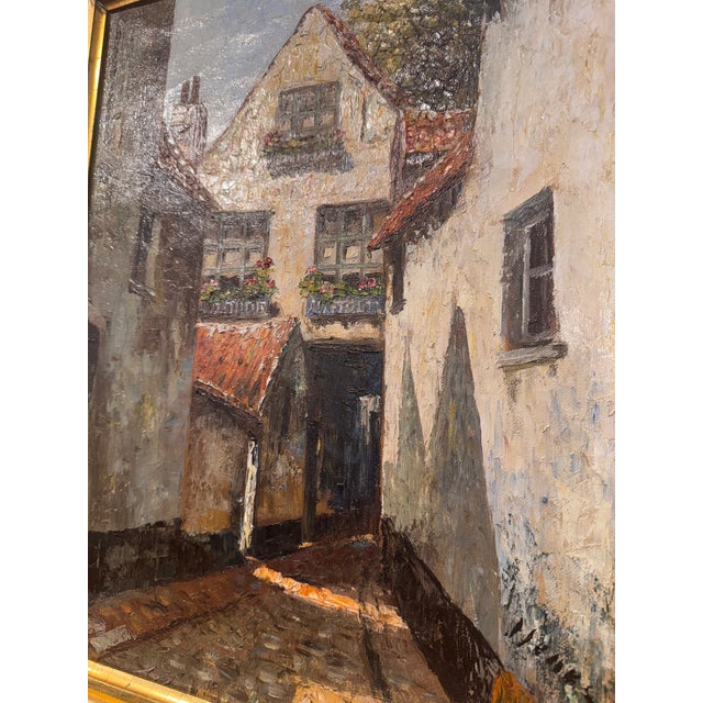 Wood 19th Century Belgian Flemish Oil on Canvas For Sale - Image 7 of 8