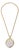 Charles Allen Gold Plated Pendant Necklace With Large Glass Blue Opalescent Stone, 1980's For Sale