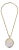 Gold Plated Pendant Necklace by Charles Allen With Large Glass Blue Opalescent Stone, 1980's For Sale