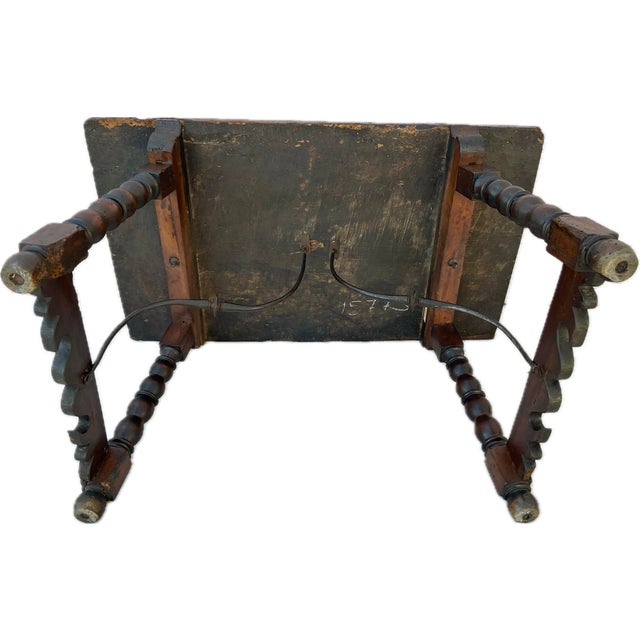 18th Century 18th Century Spanish Baroque Trestle Table in Solid Walnut & Iron For Sale - Image 5 of 7