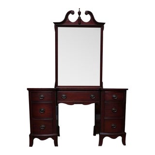 Queen Anne Style Vanity With Mirror by Hickory Manufacturing Co. For Sale