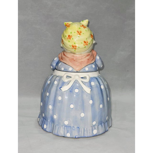 Fitz and Floyd Vintage Fitz & Floyd Hand Painted Prunella Pig Cookie Jar Retired 1984 Collection For Sale - Image 4 of 11