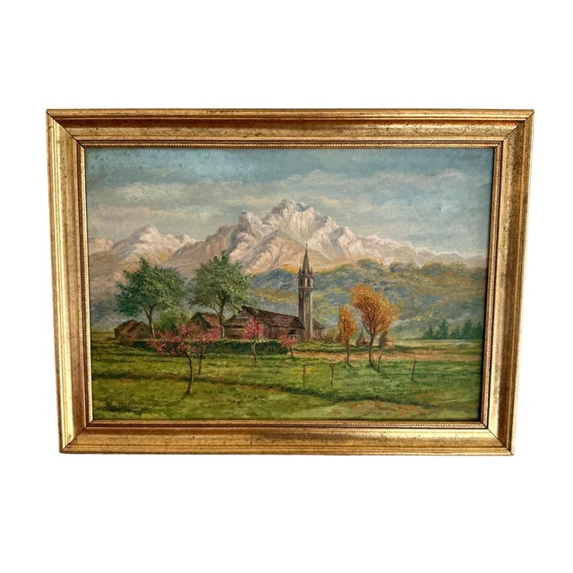 Early 20th Century Original Signed Hipp Dingemans Oil Painting Alpine Scene Landscape, Framed For Sale - Image 12 of 12