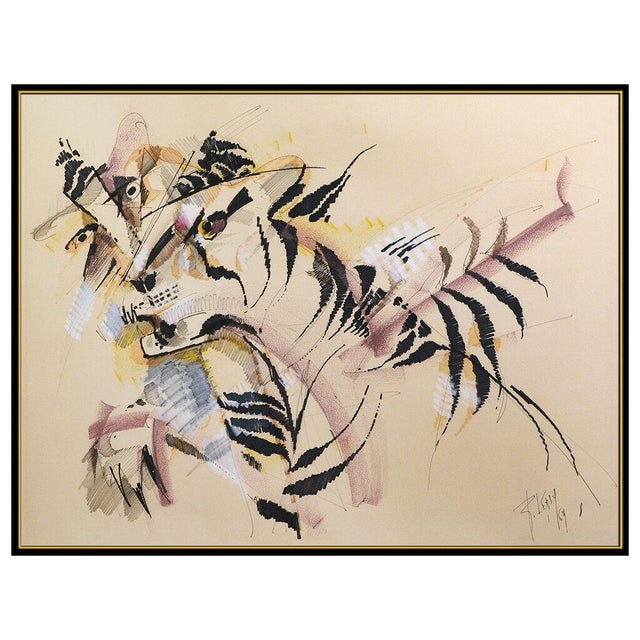 Message us to inquire about custom framing options! (Included for free with every purchase) The artwork here, "Prowling...