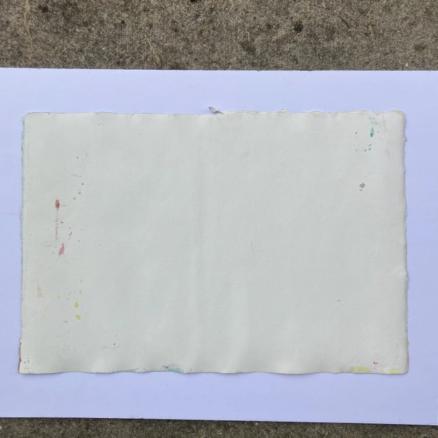 1980’s Original Abstract Female Nude Figure & Figure in Interior Watercolor Painting For Sale - Image 4 of 4