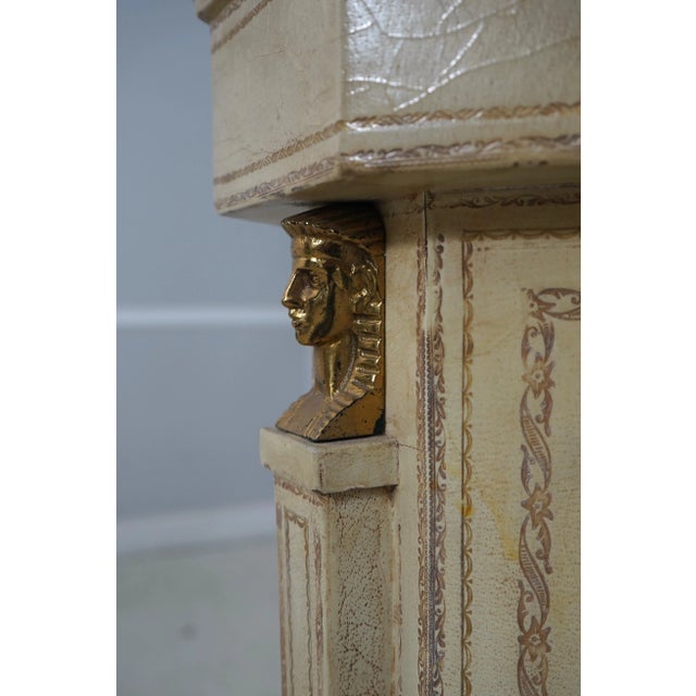 1980s Maitland Smith Leather Wrapped French Empire Pedestal For Sale - Image 5 of 12