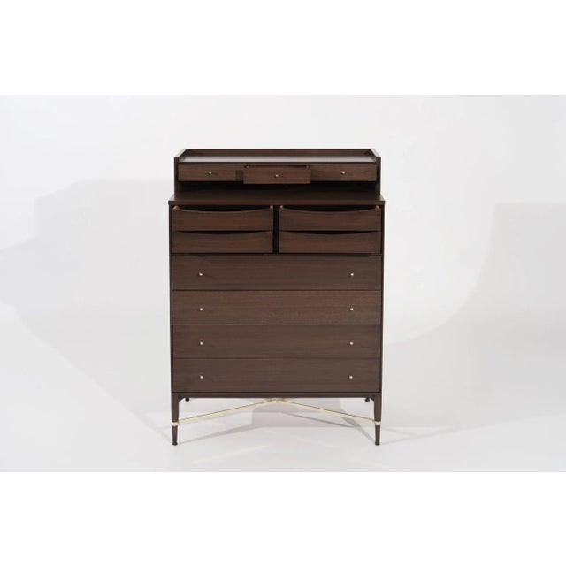 1950s Attributed to Paul McCobb Gentleman's Chest of Drawers in Mahogany For Sale - Image 4 of 12