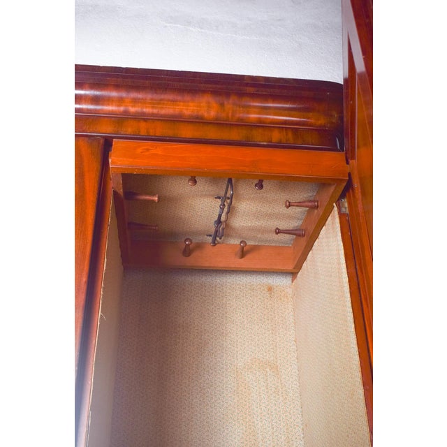 Antique English Three-Door Wardrobe with Mirror, 1910 For Sale - Image 12 of 13