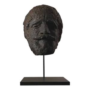 Eva Martino - Expressionist Wax Mask of Giovanni Martino, Signed (Ca. 1970)