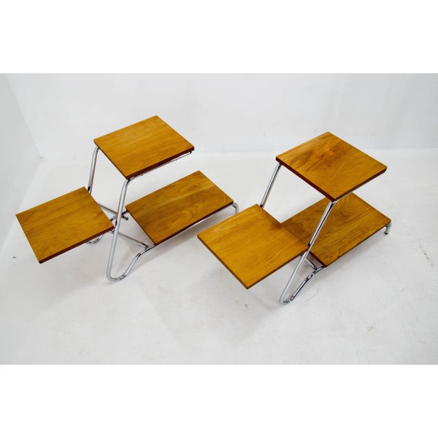 Wood Set of Mid-Century Flower Stands, Czechoslovakia, 1960s For Sale - Image 7 of 10