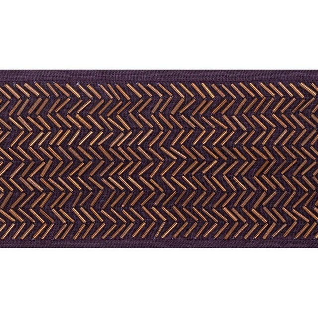 Contemporary Sample - Schumacher Hayworth Tape in Aubergine For Sale - Image 3 of 3