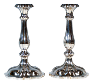 Antiqua Vienna Biedermeier Silver Candleholders from Thomas Scheidl, 1864, Set of 2
