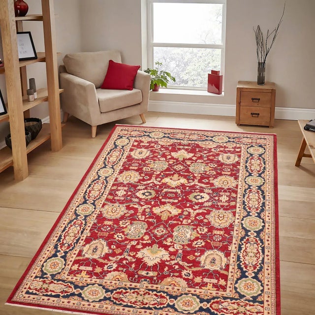 "Enhance the ambiance of your home with this magnificent Persian-influenced Turkish hand-knotted rug made by skilled...