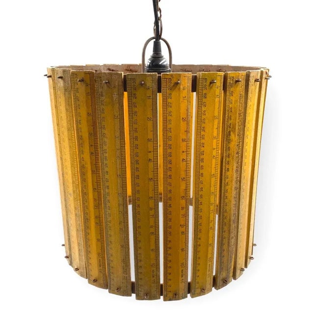 Modern Artisanal Rulers Shaped Ceiling Lamp, France, 1960s For Sale - Image 9 of 9
