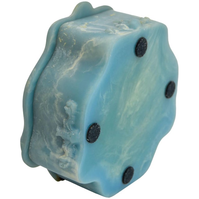 Blue Scalloped Incolay-Stone Box For Sale In New York - Image 6 of 7