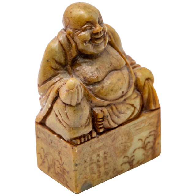 Chinese Soapstone With Shoushan Buddha Hand Carved Chop Seal For Sale - Image 11 of 11