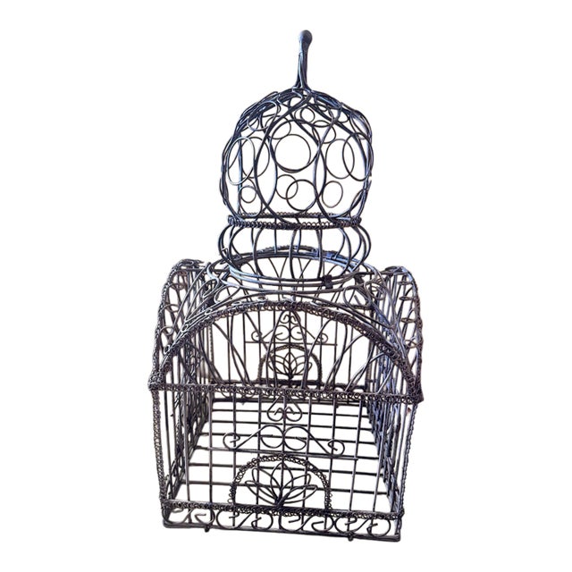 Ornate Vintage Metal Birdcage For Sale