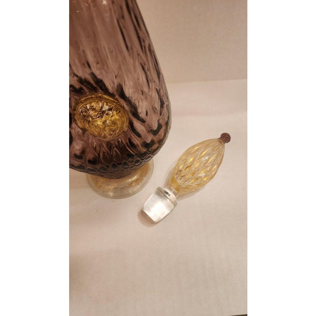 Amethyst Early 20th Century Murano Style Amethyst and Gold Decanter For Sale - Image 8 of 9