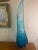 Beautiful vintage 1960s nubby butt swing glass vase by L.E. Smith in teal blue.