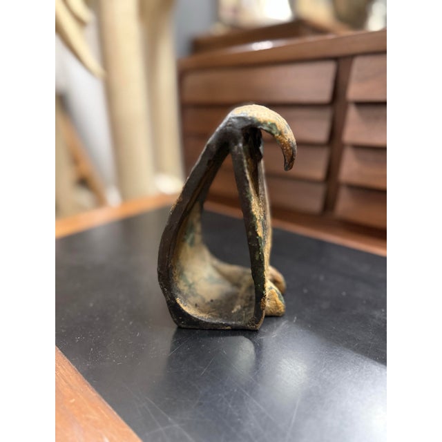 Black 1950s Japanese Brutalist Noguchi Style Iron Owl Sculpture For Sale - Image 8 of 8