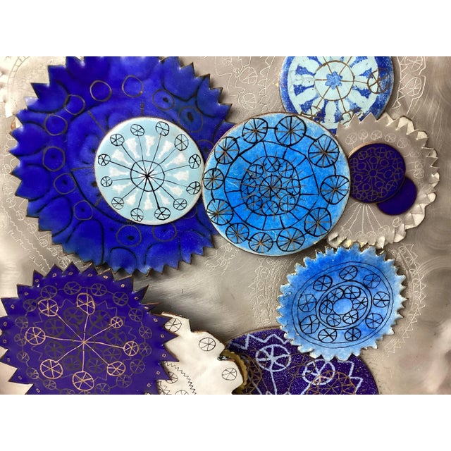 1970s Linda Gissen Enamel on Copper Metal Wall Sculpture For Sale In New York - Image 6 of 8