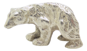 Vintage Italian Handmade Silver Polar Bear Figurine Sculpture, Milan, Italy, 1970s