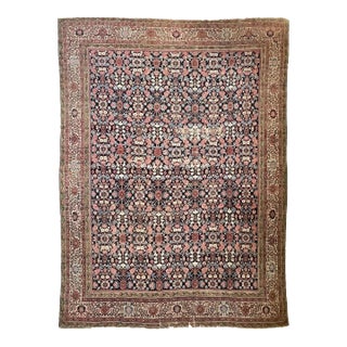 Lattice Pattern Antique Feraghan Rug - 10.2 X 12.10 For Sale