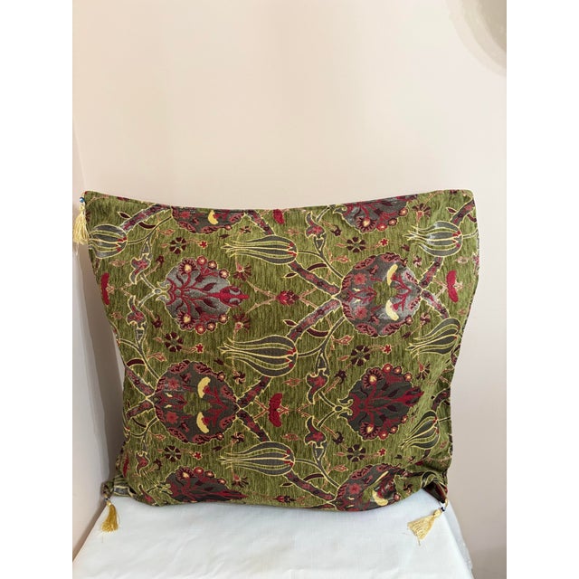 Authentic Turkish Tulip Pattern Pillow Cover For Sale - Image 4 of 4