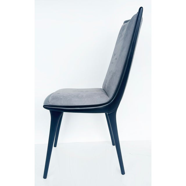 Annibale Colombo Lacquered Suede Dining Chairs- Set of 6 For Sale - Image 10 of 12