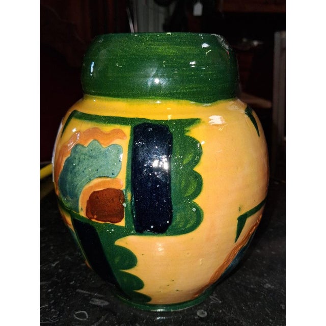 1950s Art Deco Glazed Ceramic Vase, 1950s For Sale - Image 5 of 6