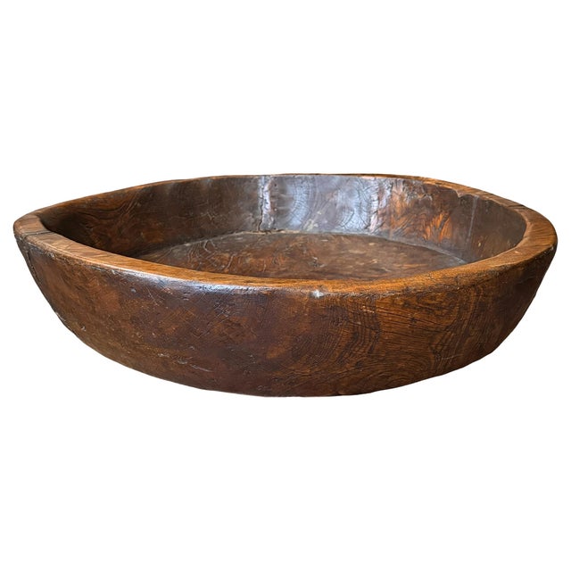 Brown Massive Late 19th/Early 20th Century Burled Bowl For Sale - Image 8 of 14