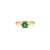 14k Gold Square-Cut Emerald Diamond Three Stone Modern Engagement Ring Size 6.5 For Sale - Image 4 of 18