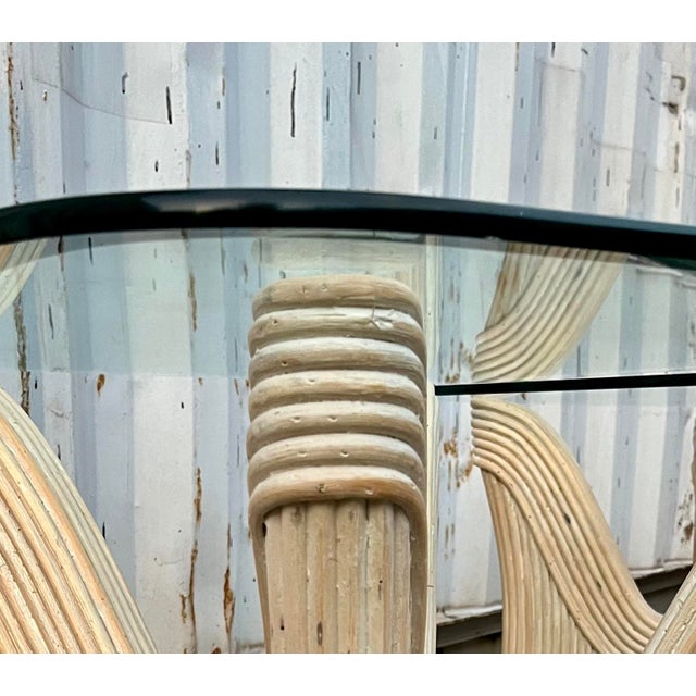 A Pair of Pencil Reed Coastal Style Rattan End Tables. Circa 1980s For Sale - Image 12 of 12