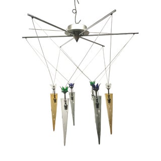 Chandelier with Multicolored Cones by Lamp International, 1990s For Sale