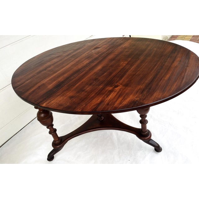 19th-Century Victorian Oval Tripod Table For Sale - Image 4 of 18