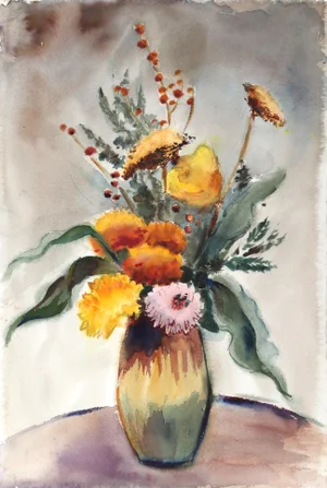 Eve Nethercott, Flowers (P5.60), Watercolor on Paper