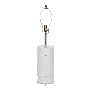 Neal Small Style White Lucite Table Lamp with Clear Lucite Detail, 1970s