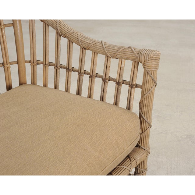 Late 20th Century Set of Six Rattan Lounge Chairs & Two Ottomans by Danny Ho Fong For Sale - Image 5 of 18