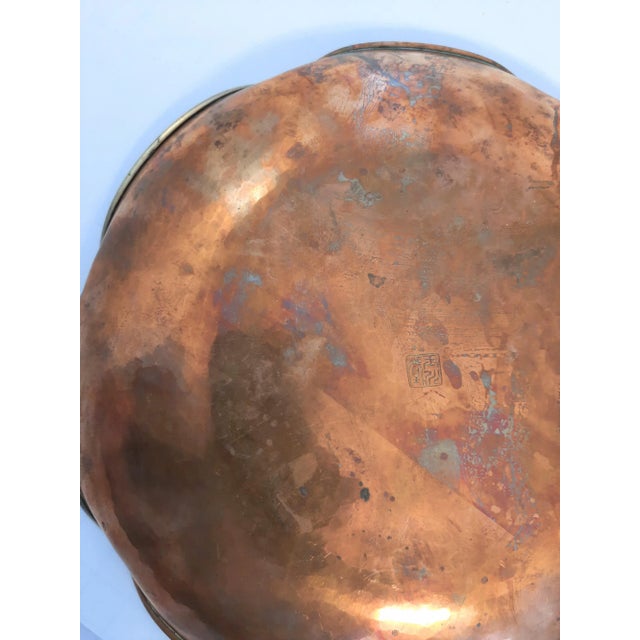 Vintage Copper Brass Leaf Scallop Tray Fall Decor For Sale In Fayetteville, AR - Image 6 of 7
