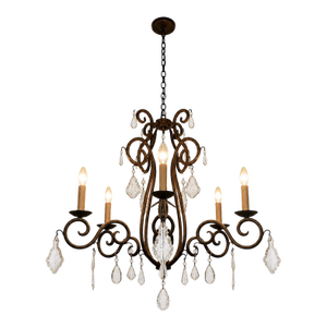 Vintage Crystal Chandelier With Candle-Style Lights