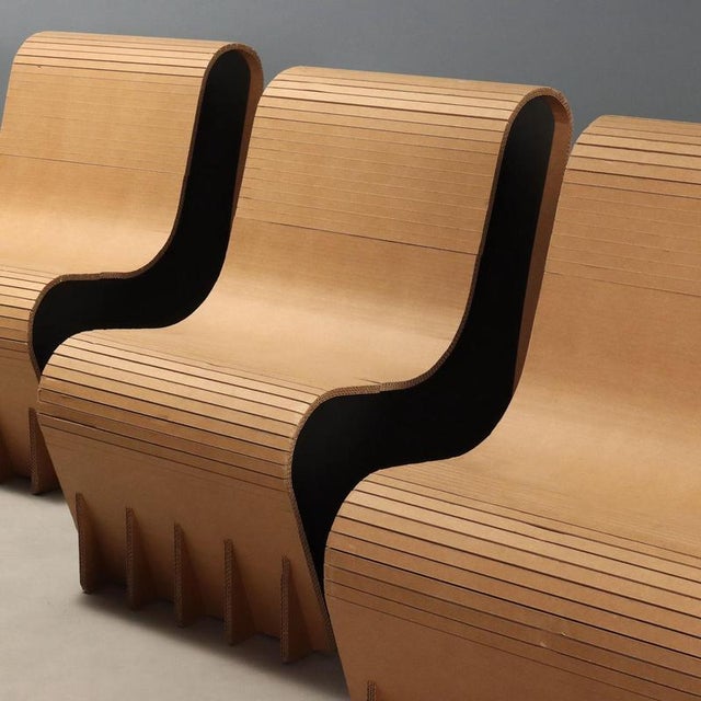 Modernist Cardboard Armchairs, 2000s, Set of 4 For Sale - Image 4 of 12