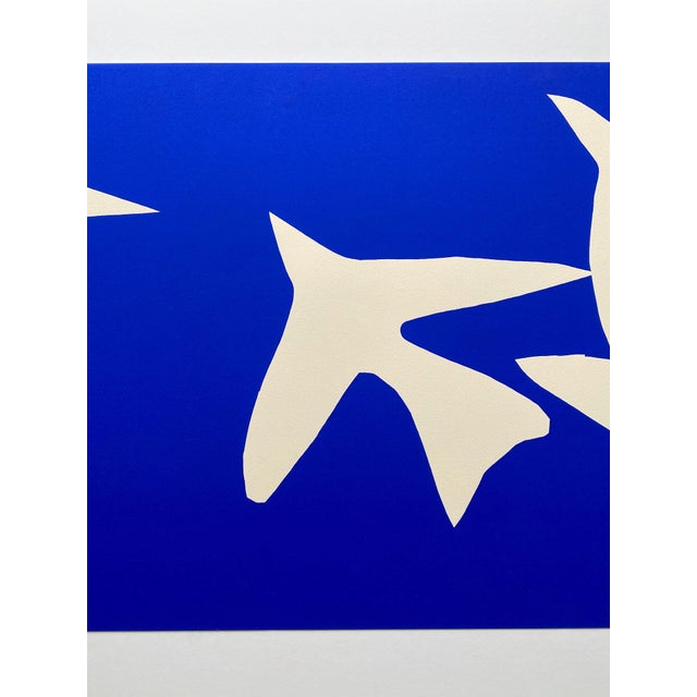 Royal Blue Henri Matisse Vintage 1997 Large Modernist Fine Art Silkscreen Print " Les Oiseaux " 1947 For Sale - Image 8 of 13