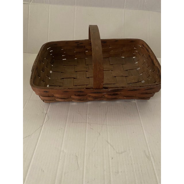 Antique Splint Oak Gathering Basket Circa 1900 For Sale - Image 10 of 12